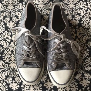 American Eagle silver glitter sneakers